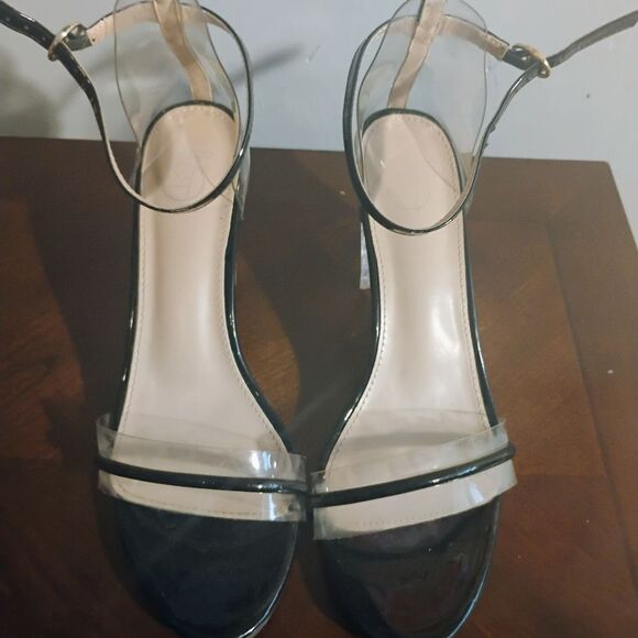 Elegant Black and Clear Women's Heels - Picture 8 of 10